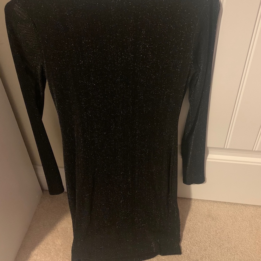 black bodycon glitter dress